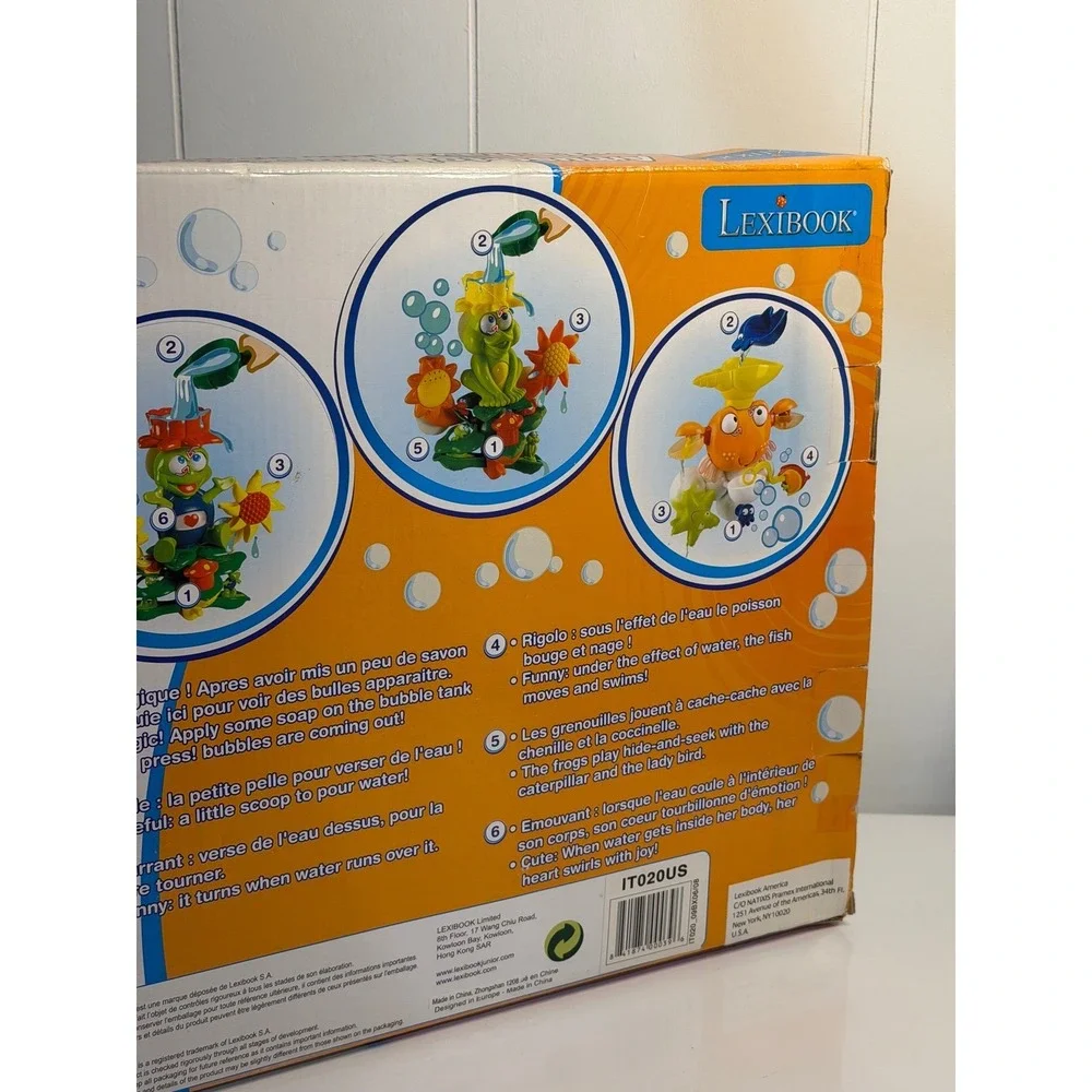 Lexibook Interactive Frog Bath Play Toy Green Yellow Blue Sunflower Lily Pad NEW